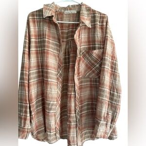 Plaid Button-Up Shirt